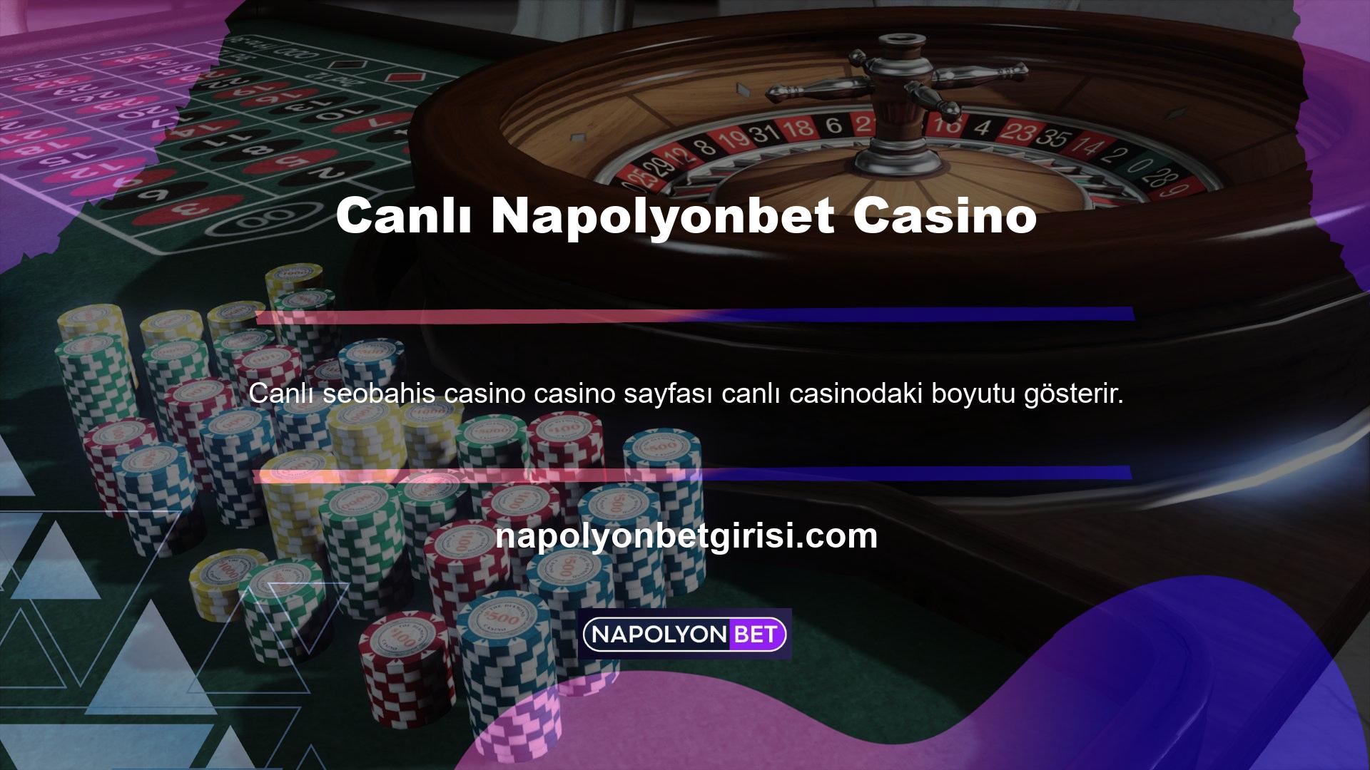 Napolyonbet canlı casino oyunlarıyla oldukça başarılı olmuştur